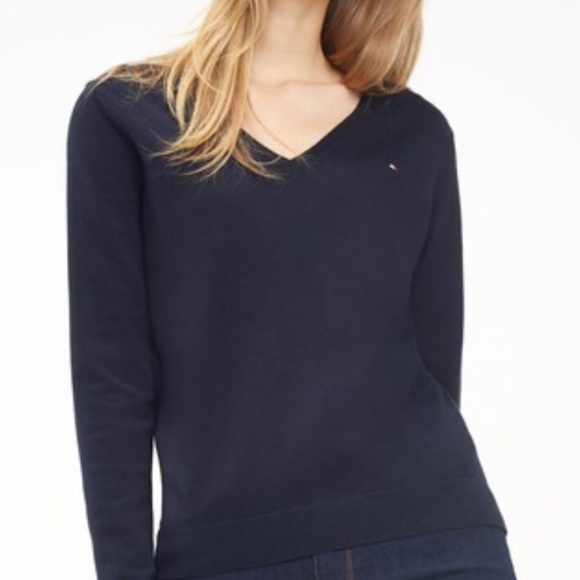 Tommy Hilfiger Black Sweater 100% Wool Size XL - Picture 2 of 6